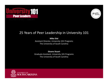 25 Years Of Peer Leadership In University 101