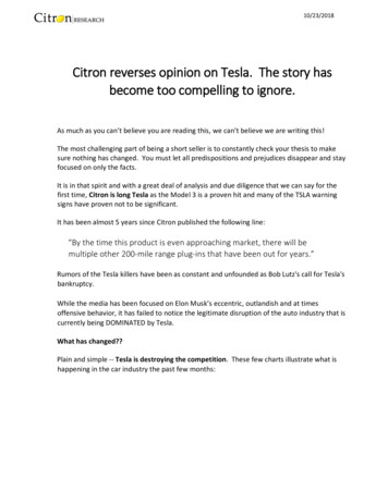 Citron Reverses Opinion On Tesla. The Story Has Become Too .