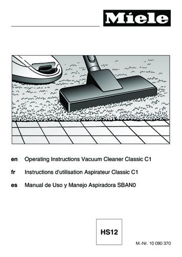 En Operating Instructions Vacuum Cleaner . - Miele USA