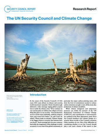 The UN Security Council And Climate Change