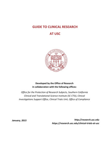 Clinical Research Guide - USC Viterbi School Of Engineering