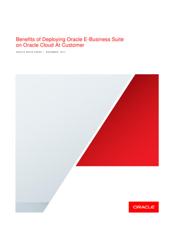 Benefits Of Deploying Oracle E-Business Suite On Oracle Public Cloud .