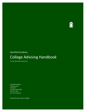Deerfield Academy College Advising Handbook