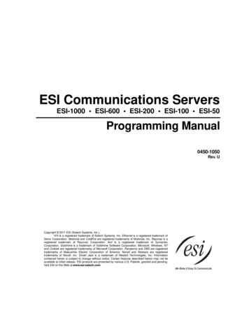 ESI Communications Servers Programming Manual