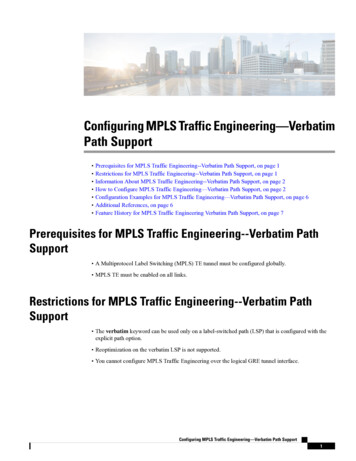 ConfiguringMPLSTrafficEngineering Verbatim PathSupport