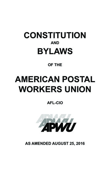 AMERICAN POSTAL WORKERS UNION - APWU