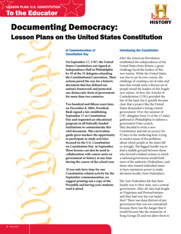 Constitution Lesson Plans - History