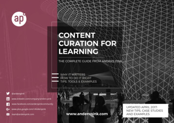 CONTENT CURATION FOR LEARNING - Anders Pink