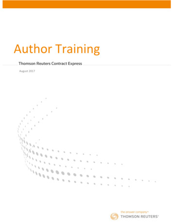 Contract Express Author Training - Thomson Reuters