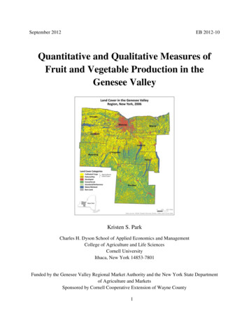 Quantitative And Qualitative Measures Of Fruit And .