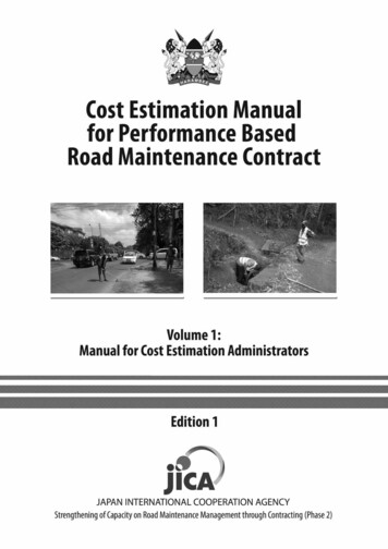 Cost Estimation Manual - Financing Road Maintenance