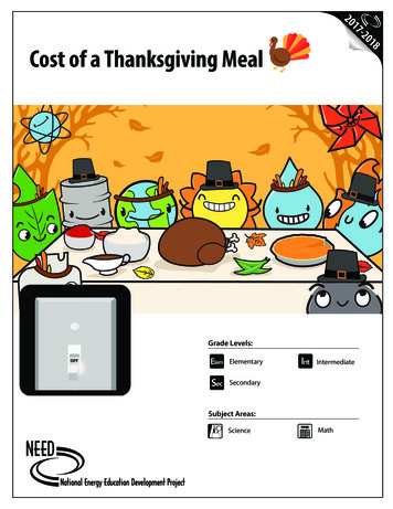 2017-2018 Cost Of A Thanksgiving Meal