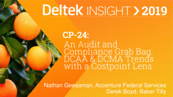 CP-24: An Audit And Compliance Grab Bag: DCAA & DCMA Trends With A .