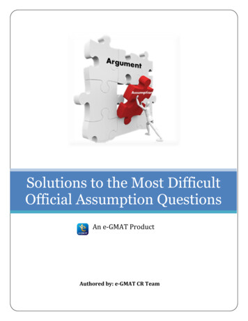 Solutions To The Most Difficult Official . - E-GMAT