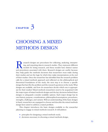 CHOOSING A MIXED METHODS DESIGN - Warwick Blogs