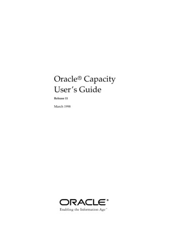 Oracle Capacity User's Guide
