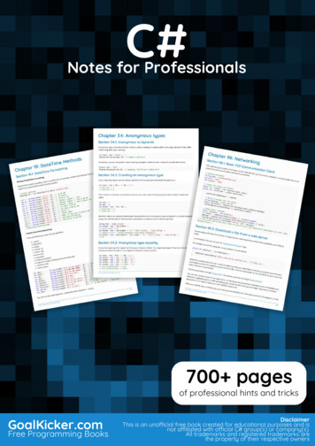 C# Notes For Professionals - GoalKicker 