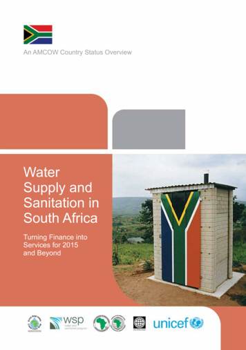 Water Supply And Sanitation In South Africa - WSP