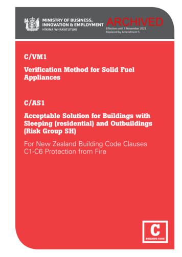 C/VM1 C/AS1 Acceptable Solution For Buildings With .