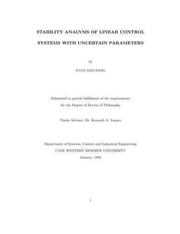 STABILITY ANALYSIS OF LINEAR CONTROL SYSTEMS WITH .