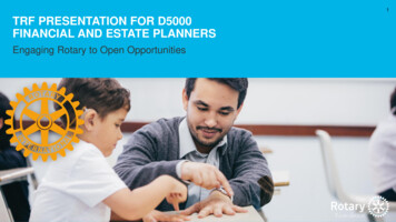 1 TRF PRESENTATION FOR D5000 FINANCIAL AND ESTATE 