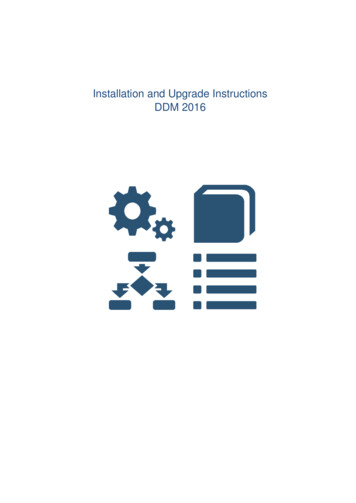 Installation And Upgrade Instructions DDM 2016