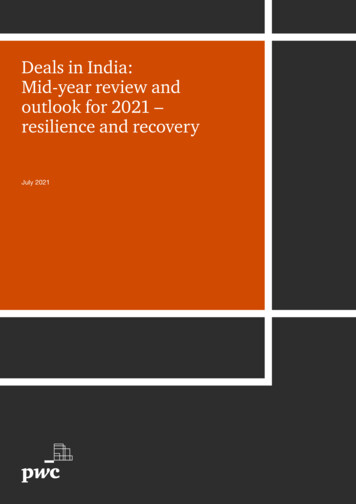 Deals In India - Mid-year Review And Outlook For 2021 - PwC