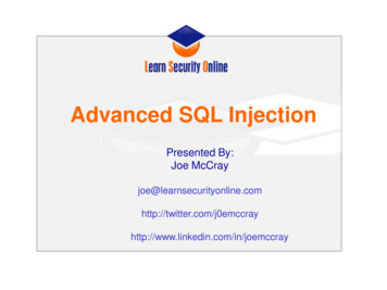 Advanced SQL Injection - DEF CON