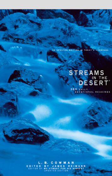 Devotional Streams In The Desert - Annointing