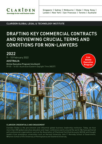 DRAFTING KEY COMMERCIAL CONTRACTS AND REVIEWING 