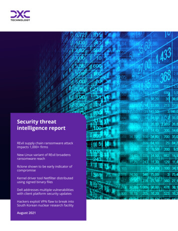 Security Threat Intelligence Report - DXC Technology