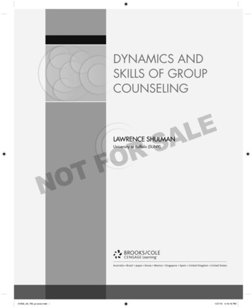 Dynamics And Skills Of Group Counseling - P-12 : NYSED