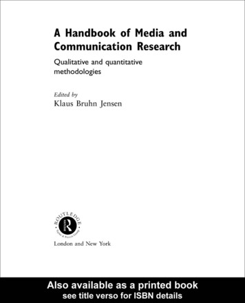 EBook Handbook Of Media And Communication Research