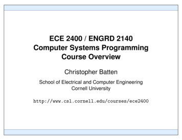 Course Overview Computer Systems Programming ECE 2400 .