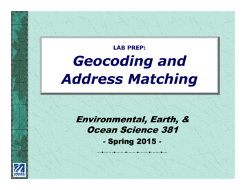 LAB PREP: Geocoding And Address Matching