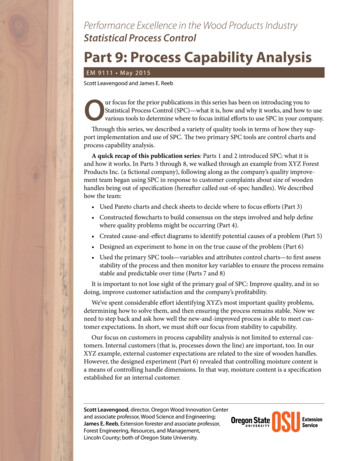 Statistical Process Control, Part 9: Process Capability .