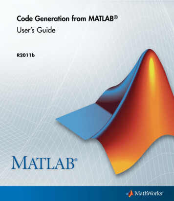 Code Generation From MATLAB User’s Guide