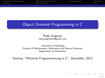 Object Oriented Programming In C