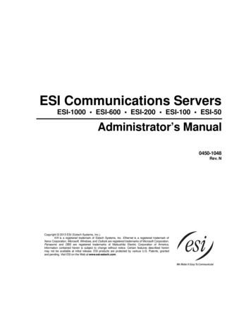 ESI Communications Servers Administrator's Manual