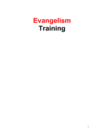 Evangelism Training - Citywideoutreach 
