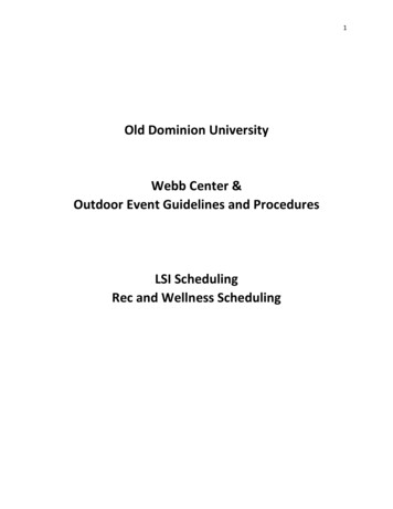 Old Dominion University Webb Center & Outdoor Event Guidelines . - ODU