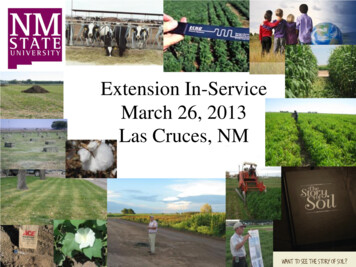 Extension In-Service March 26, 2013 Las Cruces, NM 8 Am Tuesday.