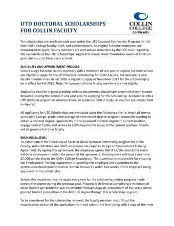 Utd Doctoral Scholarships For Collin Faculty