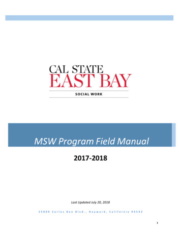MSW !P Rog AmField Nul - California State University, East Bay