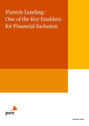 Fintech Lending: One Of The Key Enablers For Financial Inclusion - PwC