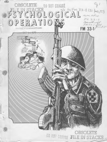 FM 33-1 Psychological Operations - Internet Archive