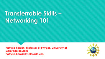 Transferrable Skills – Networking 101