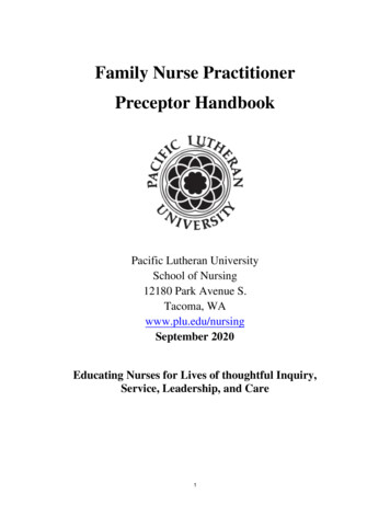 Family Nurse Practitioner Preceptor Handbook