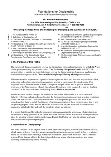 Foundations For Discipleship [The Document].doc