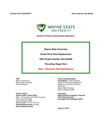 Wayne State University Social Work Roof Replacement WSU Project Number .